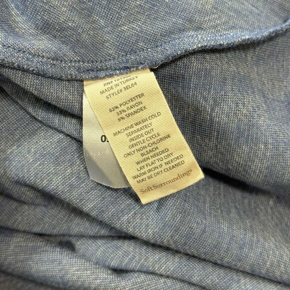 Soft Surroundings Flannel Tunic Womens XL Petite Blue Plaid Cozy Cabin 1/2 Zip - Picture 10 of 10